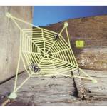 Halloween Spinneweb met 2 spinnen lichtgevend in donker